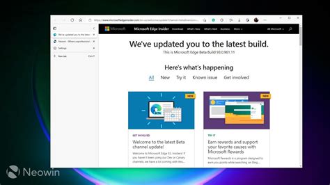 Microsoft released Edge browser 93 beta update .